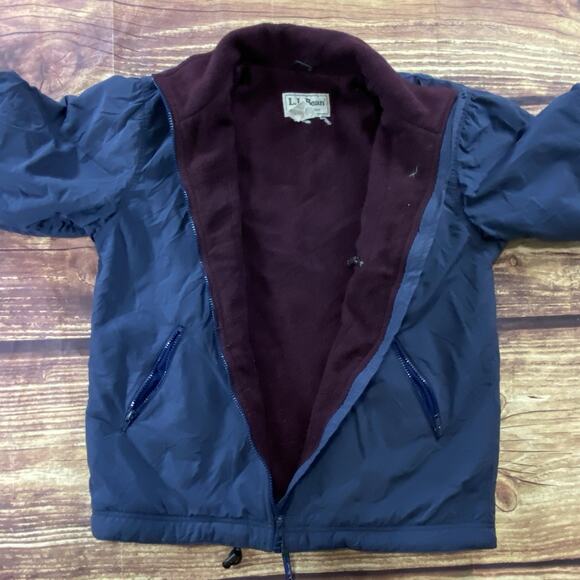 Vintage LL Bean Jacket Women’s Small Blue Warm Up Fleece Windbreaker Coat 90s - Picture 3 of 8